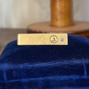Vintage 12K Gold Filled & Diamond NY Telephone Bell System Tie Clip 25 Years Srv