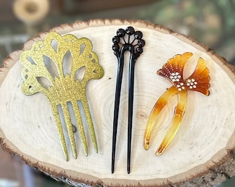 You Pick! Antique Vintage Art Deco Hair Comb Pins Accessory