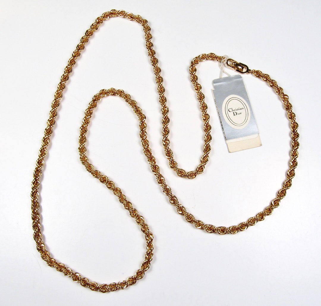 Vintage Christian Dior Gold Tone 4mm Rope Chain Necklace - Etsy