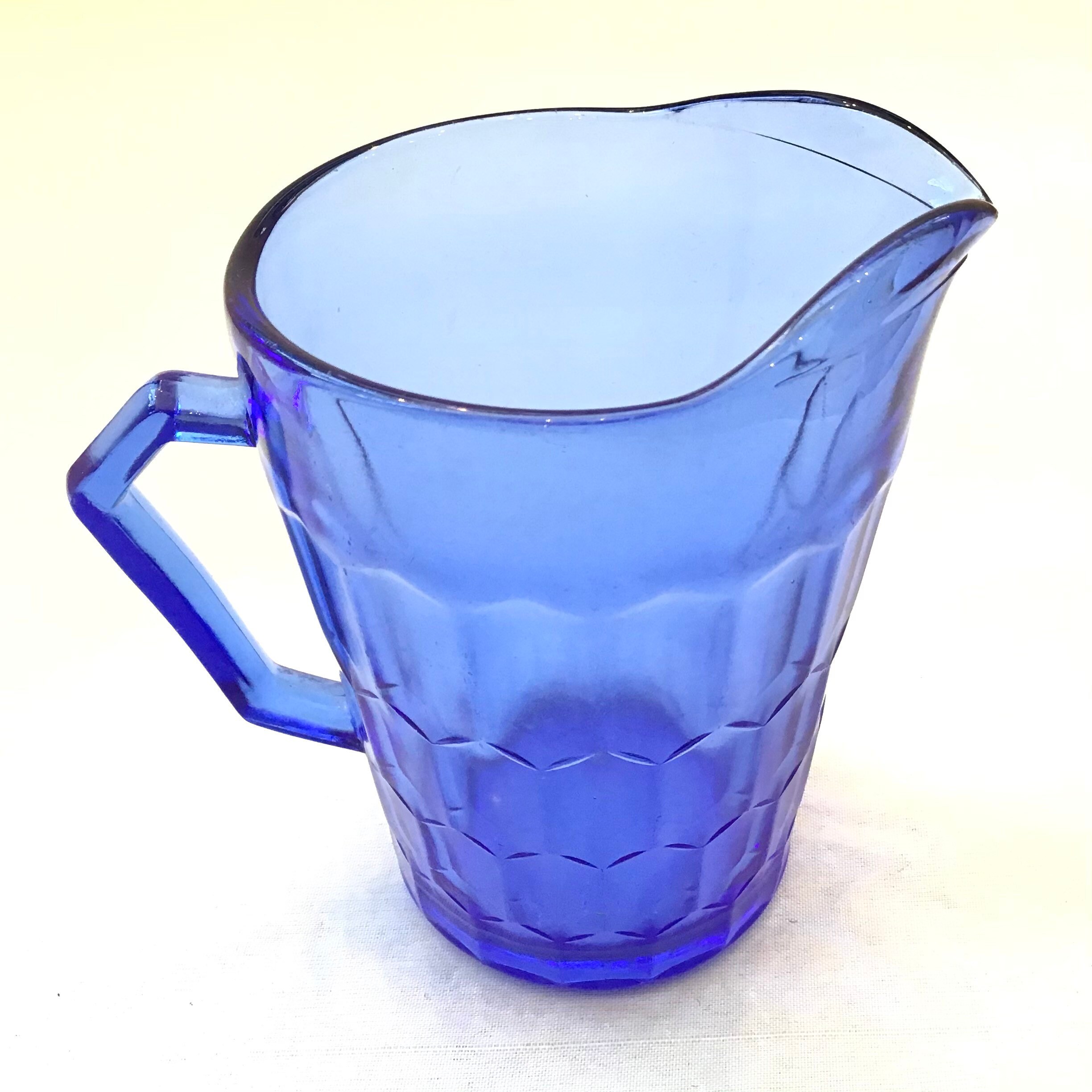 Small Cobalt Blue Glass Pitcher Etsy