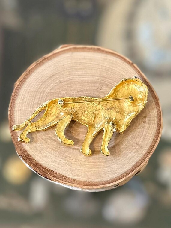 Broche Vintage Feuille En Métal Doré - Signée LMJ - Années 1970/80 USA - Occasion