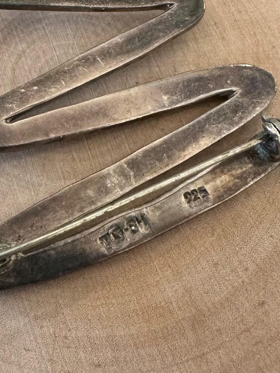 Vintage Signed TAXCO Mexico TG-84 Sterling Silver & Cubic Zirconia 