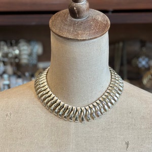 Vintage Coro Silver Tone Statement Collar Necklace 1960s