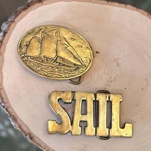 あなたが選ぶ！ヴィンテージの真鍮製航海用ベルトバックル | 「SAIL」または帆船