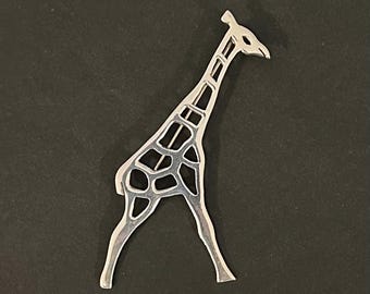 Vintage signierte SU 925 Sterling Silber Cut Out Giraffe Brosche Pin