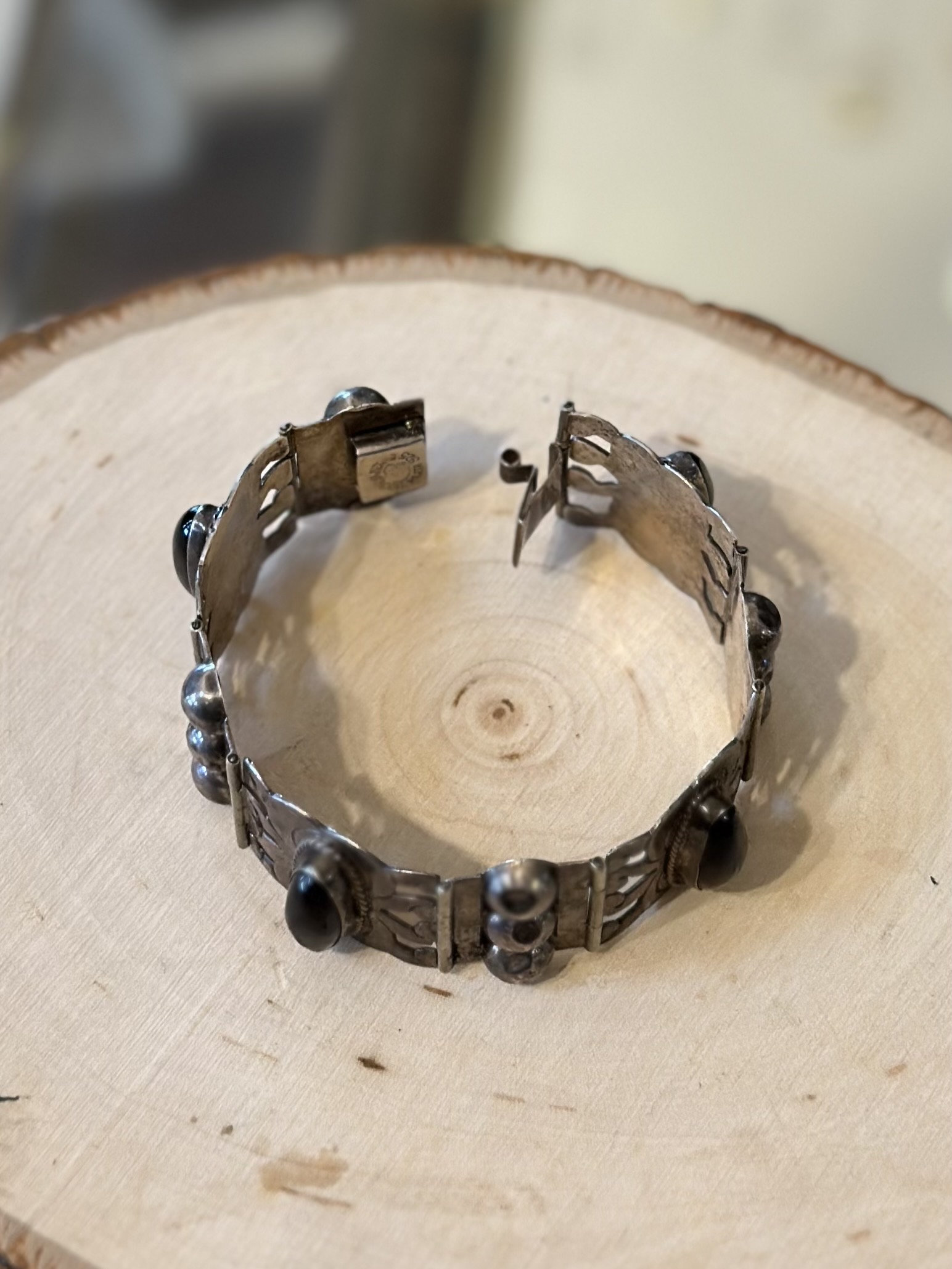 アクセサリー MEXICO jewelry silver bracelet 925 Sterling Silver Vintage Mexico Solid 50.8g Cuban Link