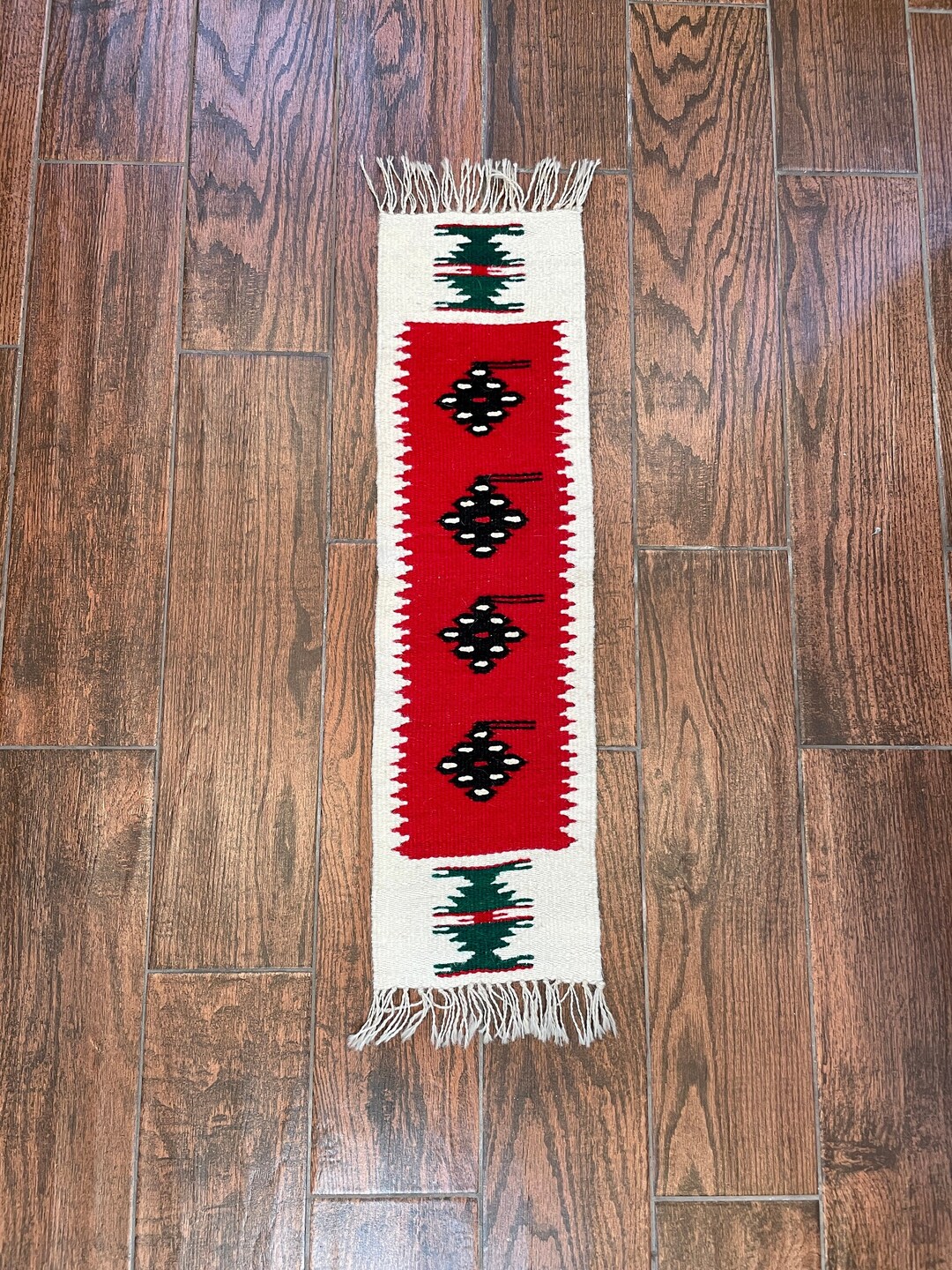 Vintage Native American Rugs Navajo Handwoven Wool Rug White With