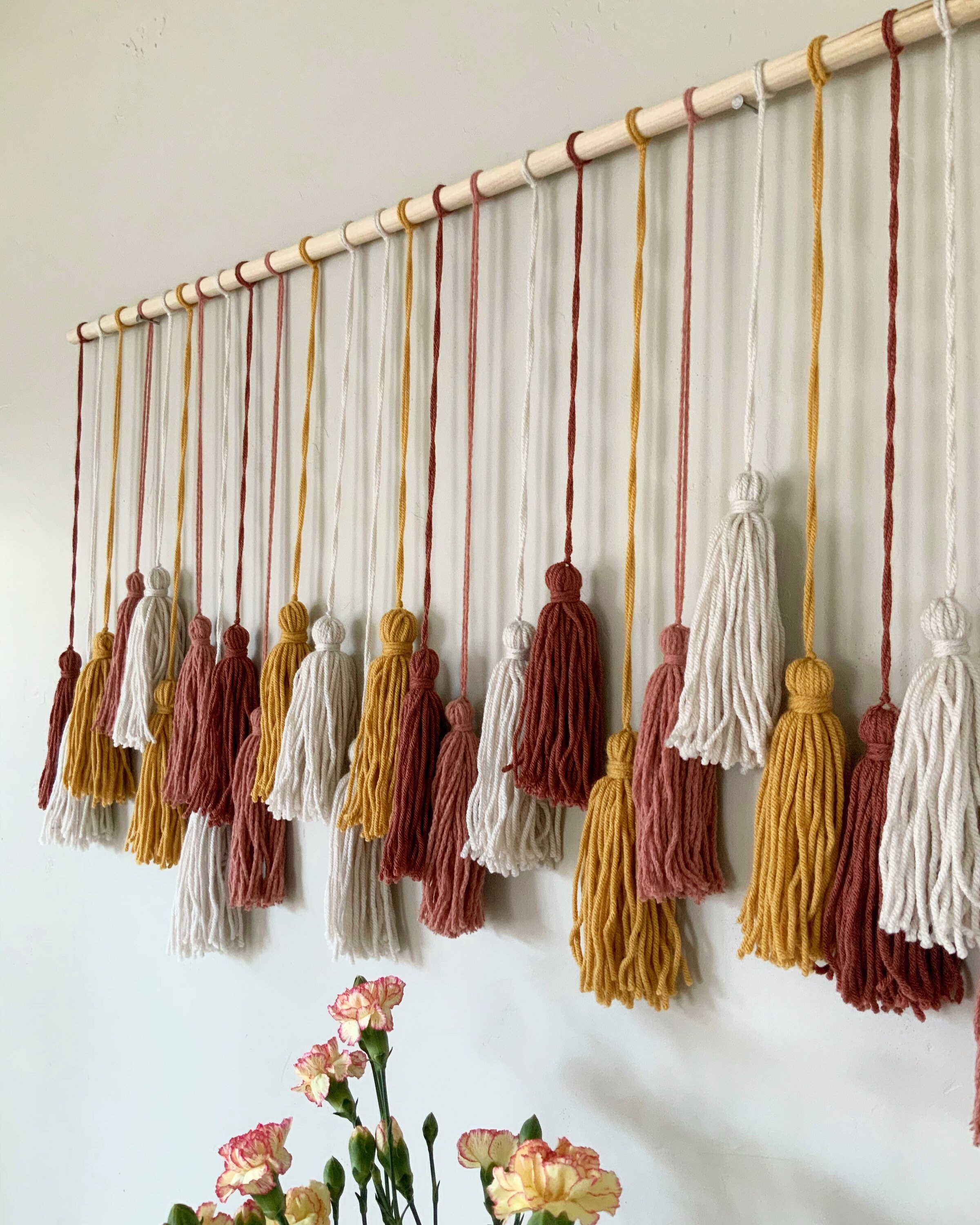 Large Tassel Wall Hanging Handmade Yarn Tassel Wall Art Etsy