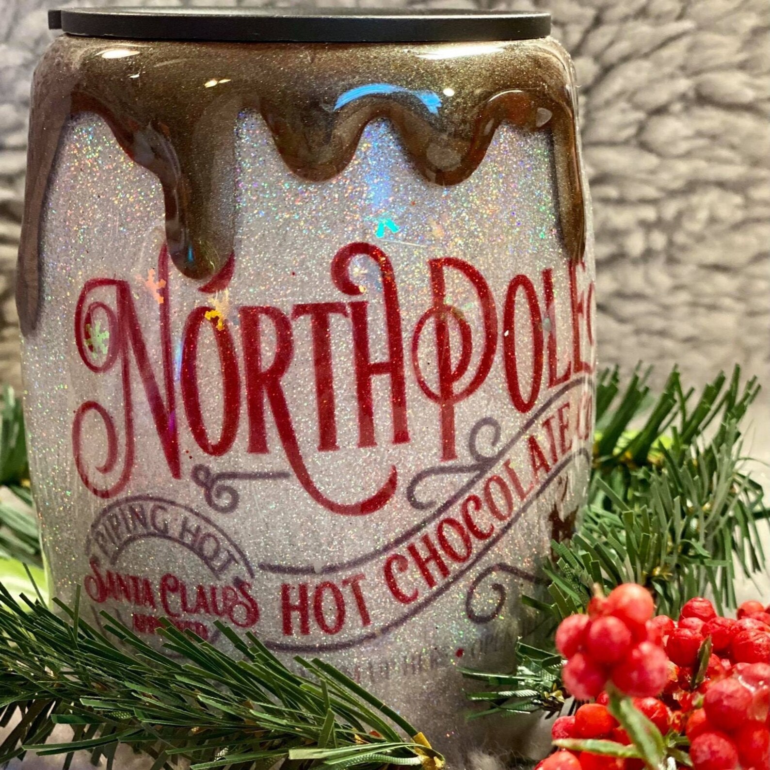 North Pole Hot Chocolate Glitter Coffee Mug Custom Made Etsy