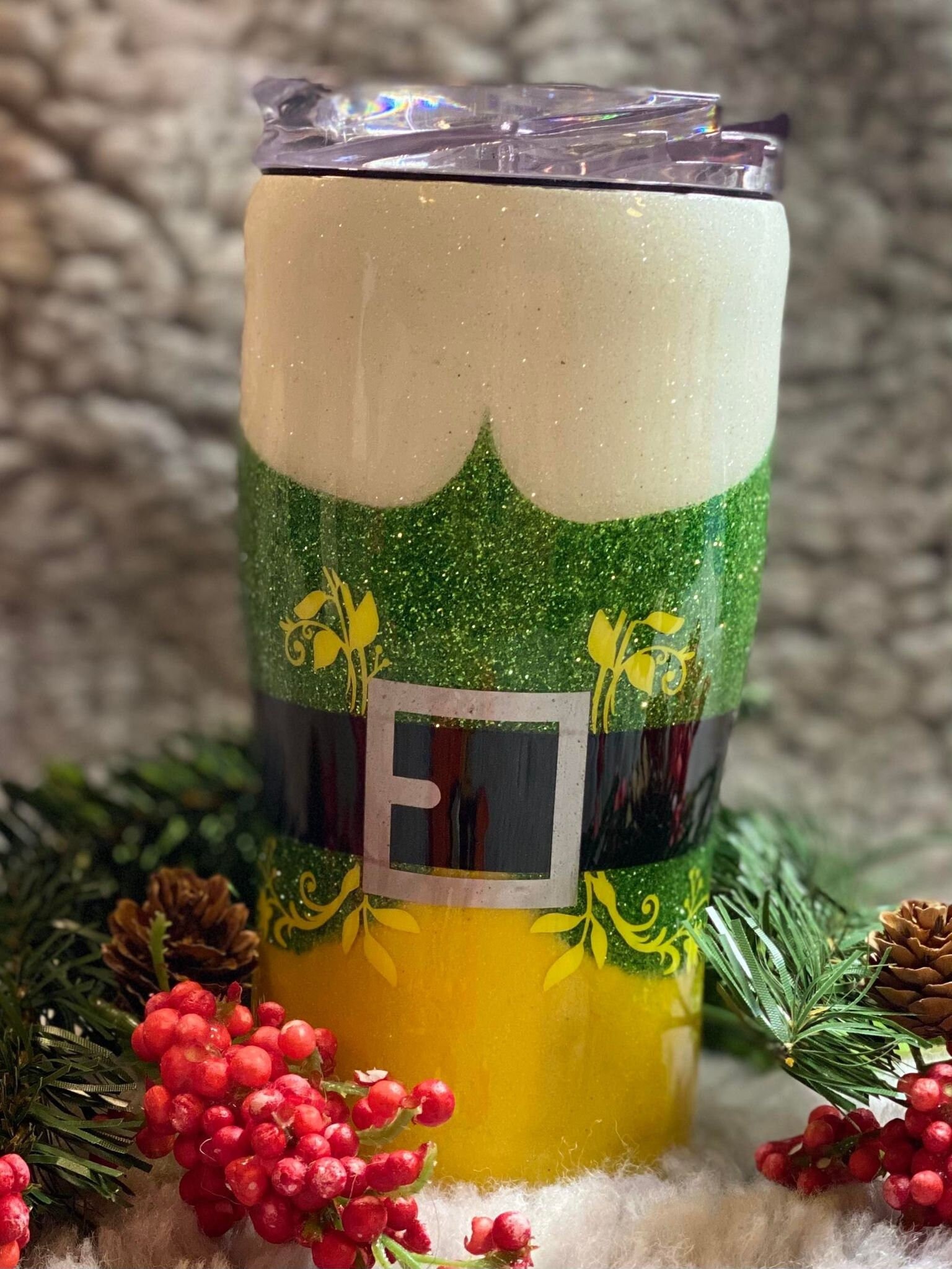 Merry Christmas tumbler cup 20oz skinny NEW Elf stainless steel