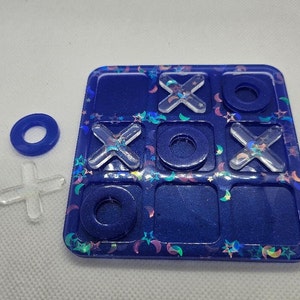 Epoxy resin, glitter Tic Tac Toe game, Custom Game Board