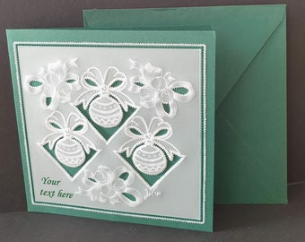 Customization possible! Handmade with a matching envelope Personalized greeting card for any occasion in parchment pergamano technique