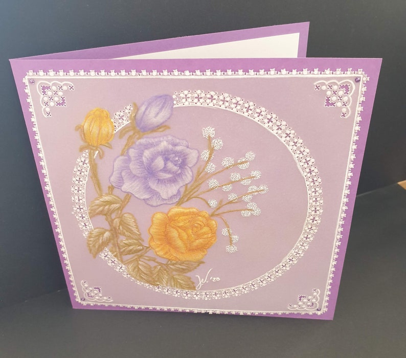 Customization possible! Handmade with a matching envelope Personalized greeting card for any occasion in parchment pergamano technique