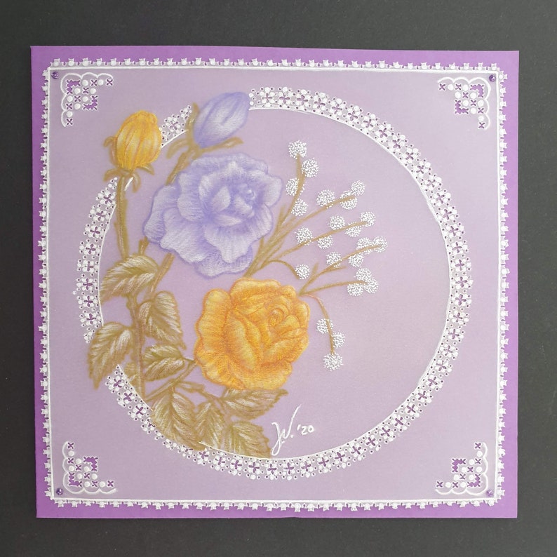 Customization possible! Handmade with a matching envelope Personalized greeting card for any occasion in parchment pergamano technique