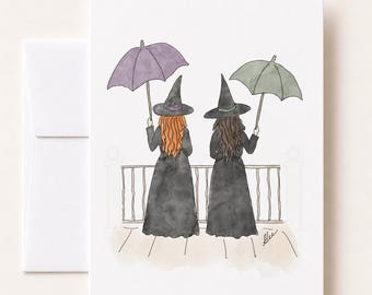 Practical Magic Greeting Card, Blank Witchy Art Card with Envelope, Original witchcraft Illustration