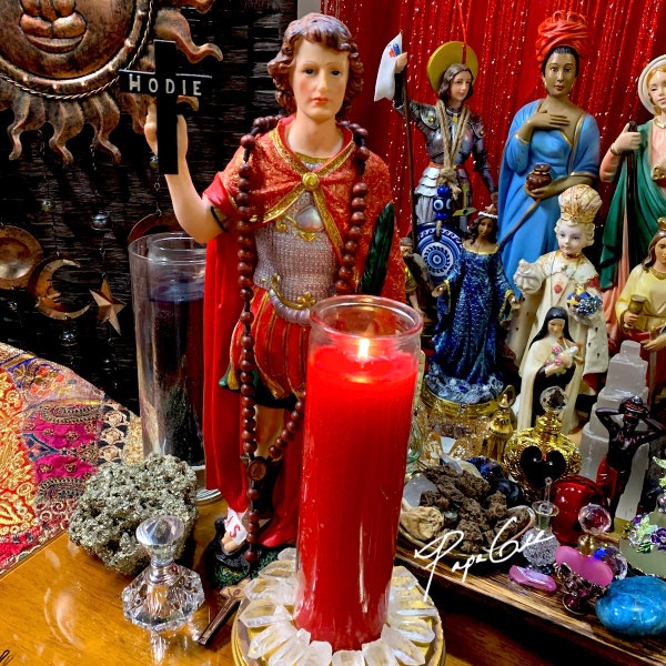 Saint Expedite 7 Day Ritual Candle Spell - Candle Altar Service for petitioning Expeditus