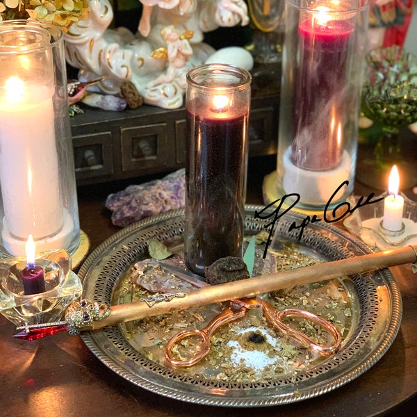 Cut and Clear 7 Day Ritual Candle Spell - Candle Altar Service for Disconnecting from the Past