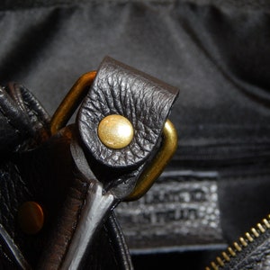 Black Leather Top Handle Bag, Soft Black Leather Bag, Womens Italian Leather Handbag, Vintage Leather Bag, Leather Handbag with Clasp image 6