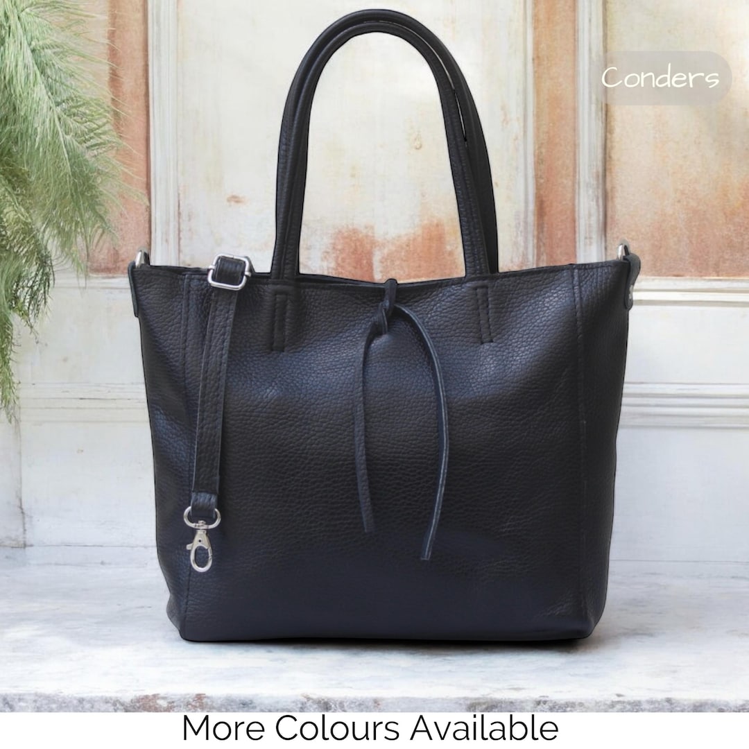 Chenson & Gorett Italian Leather Top Handle Handbag with 2 Pockets in Brown main image 0