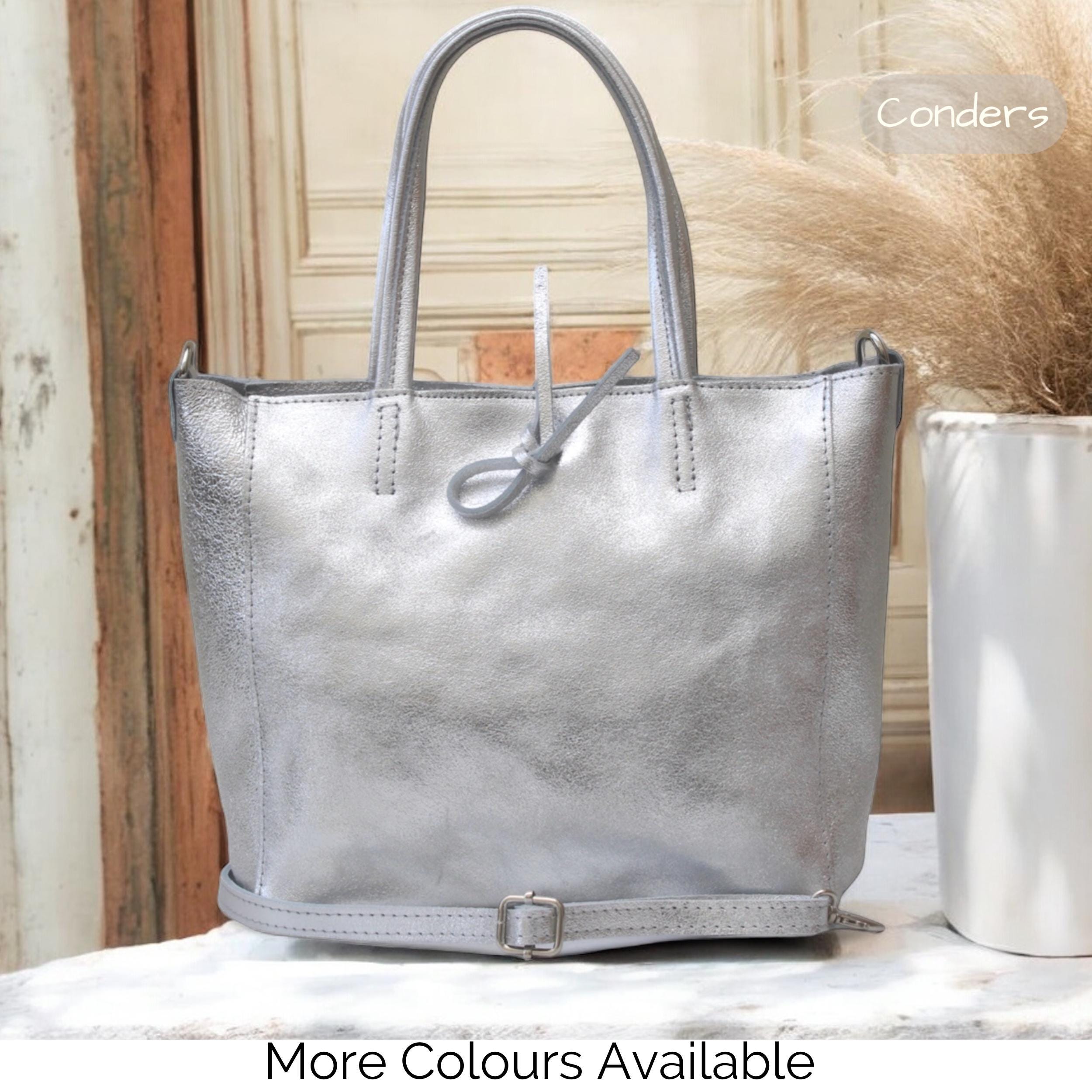 Buy Pewter Leather Bag Online In India India