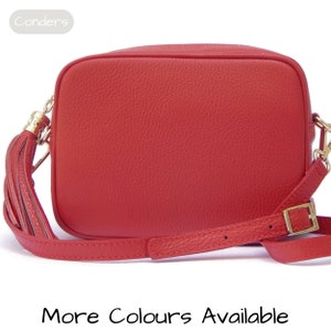 Italian Leather Clutch/Crossbody Bag Red
