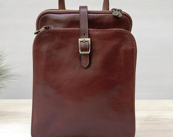 Large Leather Backpack, Leather Rucksack, Leather Travel Bag, Women's Backpack, Brown Leather Backpack, Women's Rucksack, ClassicConders