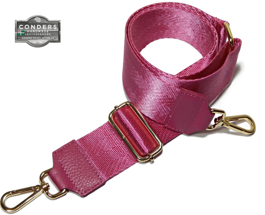 Patterned Bag Strap in Leather and Canvas, Crossbody Adjustable Handbag