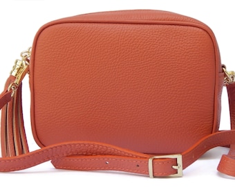 Mini Crossbody Phone Bag For Women - Lightweight Retro Leather Shoulder Bag, Orange