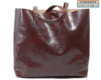 Sac à main en cuir, Sac à bandoulière en cuir, Shopper en cuir, Grand sac à main en cuir, Sac à main en cuir pour femmes, Sac à main en cuir marron