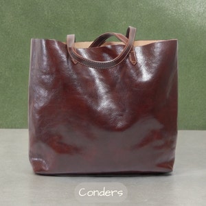 Leather Handbag, Leather Tote, Leather Shoulder Bag, Leather Shopper, Large Leather Purse, Women&#39;s Leather Handbag, Brown Leather Handbag