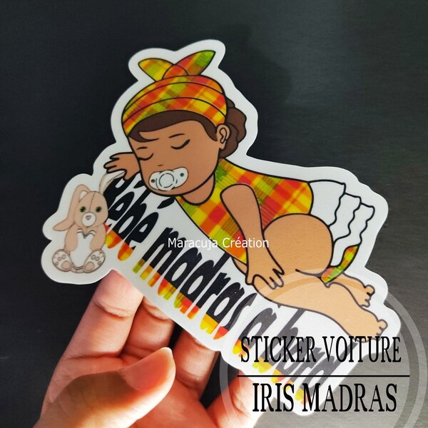 Sticker bébé à bord - IRIS MADRAS