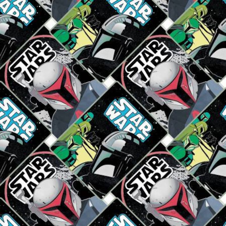 Camelot Fabrics Star Wars Mandalorian Poster Collage Print 100/% Cotton FABRIC