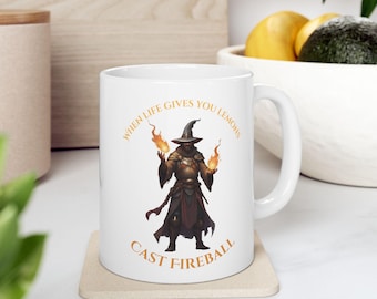 Fireball Wizard Coffee Mug: Funny D&D Gaming Gift
