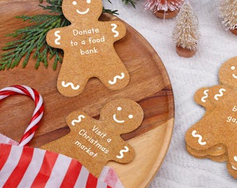 25 Christmas Activity Cards Fill Your Own Advent Calendar - Gingerbread Men Design For Children