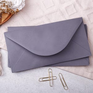 Grey DL Envelopes | Gummed Diamond Flap 100 gsm Envelope For A4 paper | Eco Friendly UK Made Envelopes | Letter Writing or Office Stationery