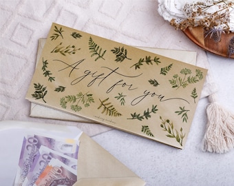 DL Gold Money Envelopes - A Gift For You Birthday Card & Voucher Wallet