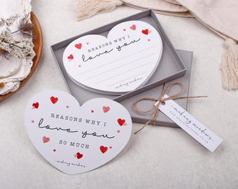 Reasons Why I Love You Cards - Heart Shaped Gift Box Set