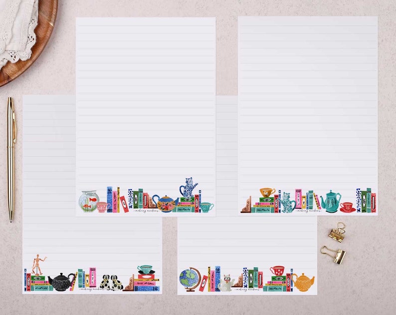 bookshelf A5 letter writing paper set