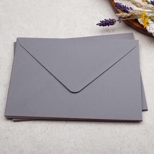 B6 Kraft Envelopes With Gummed Flap - Rustic Envelope For Letter Writing or Wedding Stationery Grey Envelopes