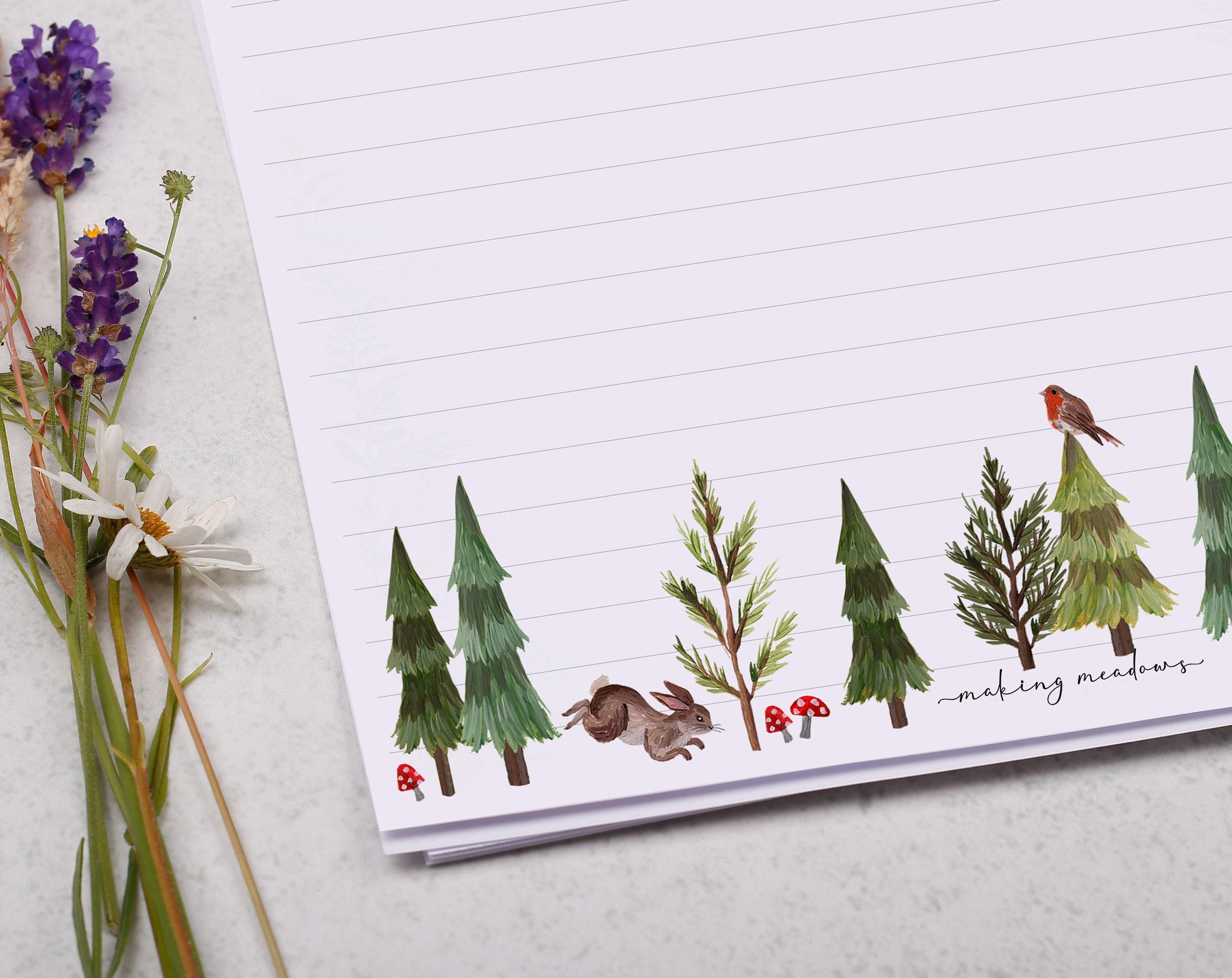 A4 Letter Writing Paper With Woodland Animals - Lined or Unlined ...