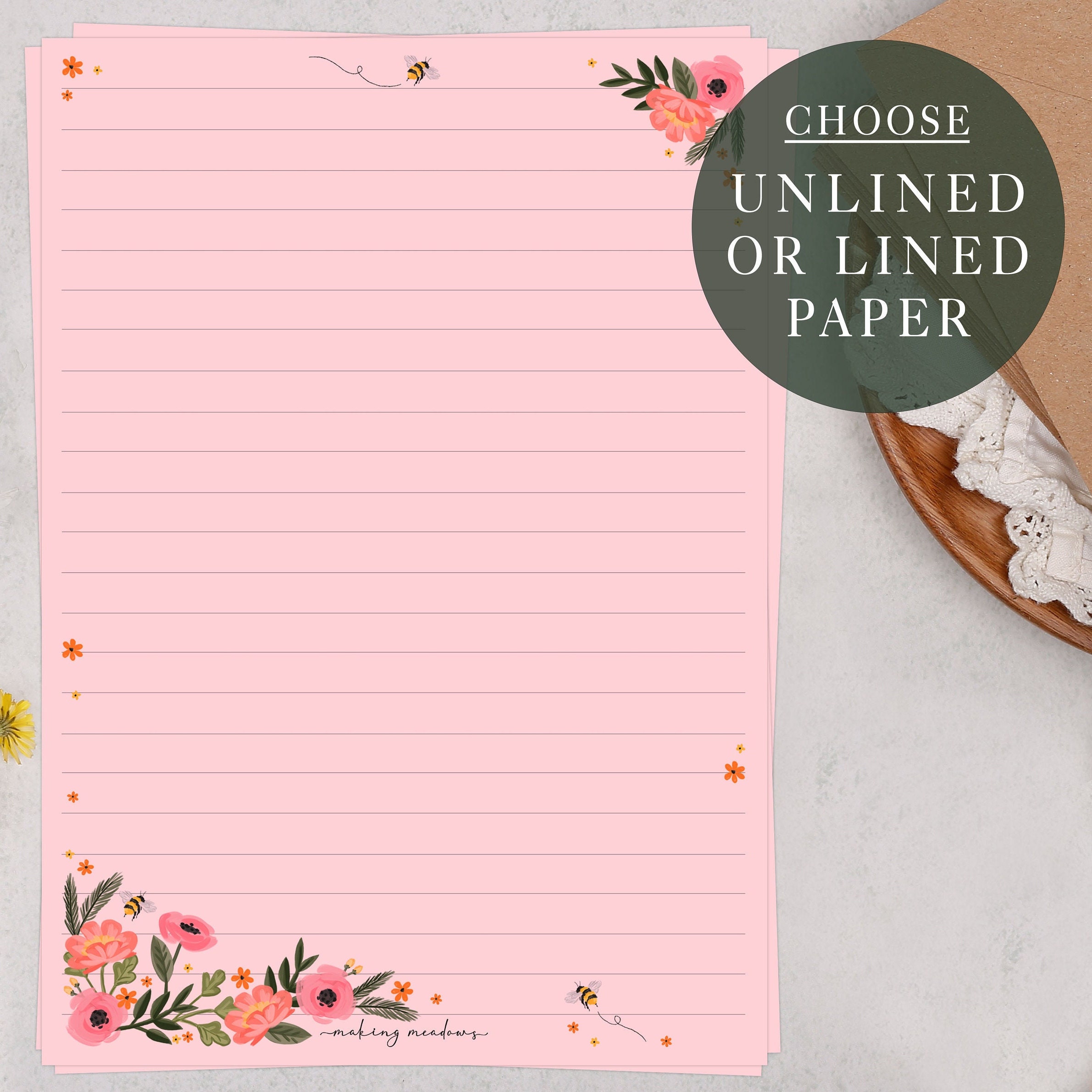Pastel Pink Watercolor Stationary Paper, Printable Pink Lined and Unlined  Letter Writing Papers, Aesthetic Journaling Paper A4 and US Letter -   Norway