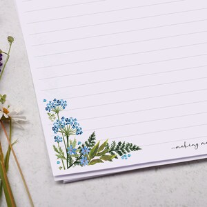 A4 Letter Writing Paper Sheets | Watercolour Wild Flower Corners ...