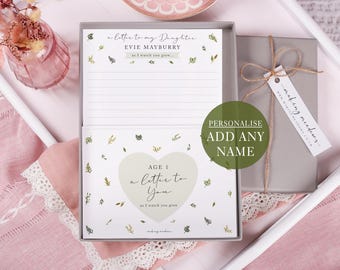 Botanical Letter To My Daughter As You Grow Set - New Mum Personalised Gift