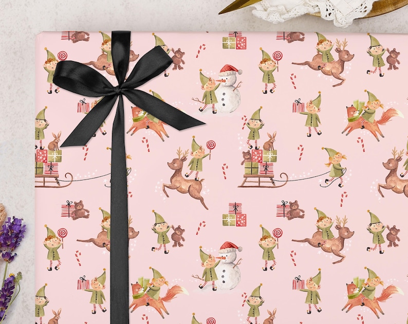 Christmas Elves Wrapping Paper