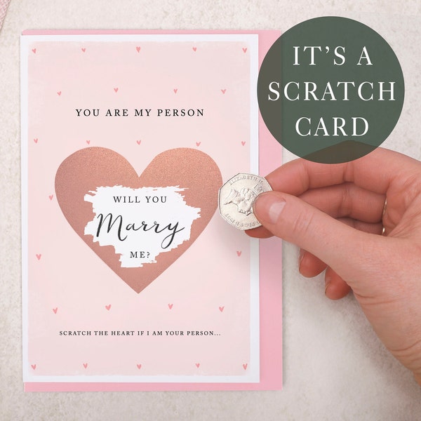 Will You Marry Me Scratch To Reveal Surprise Proposal Greeting Card | Ask your girlfriend, boyfriend or partner to become your fiancé