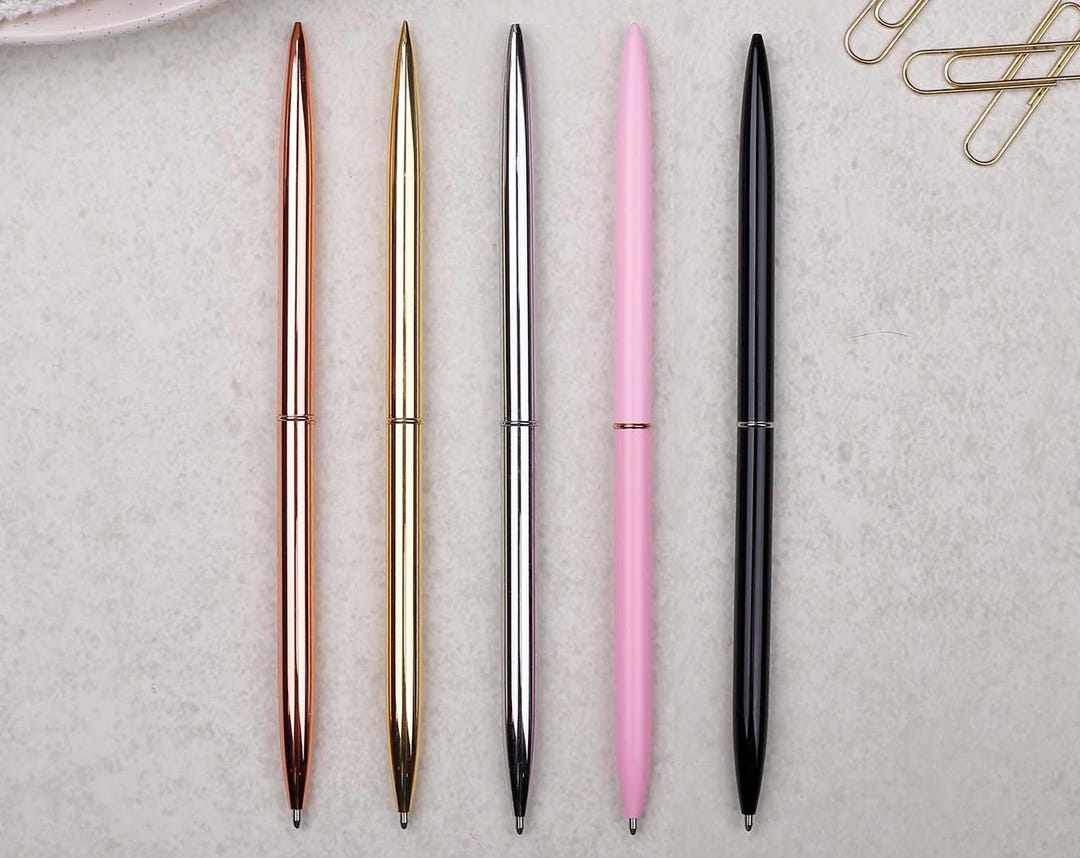 100本 ウェディングメタルゴールドスリムボールペン 1mm ミディアムポイント メタリック格納式ペン ブラックインク ファンシーウェディングペン ブライダルシャ メタリックボールペンの通販