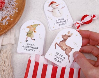 24 Christmas Activity Cards For Fill Your Own Advent Calendar - Ideal For Children & Adults