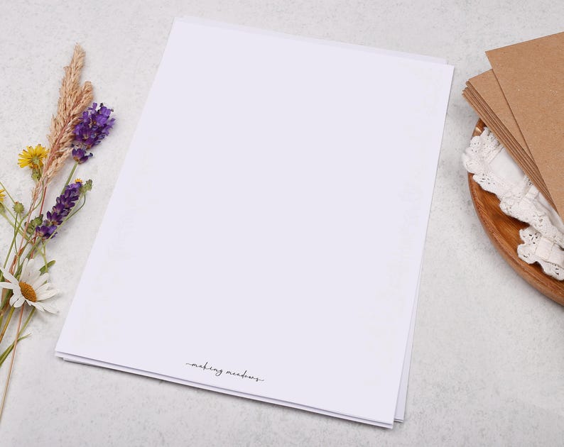 A5 or A4 Blank Letter Writing Paper Sheets