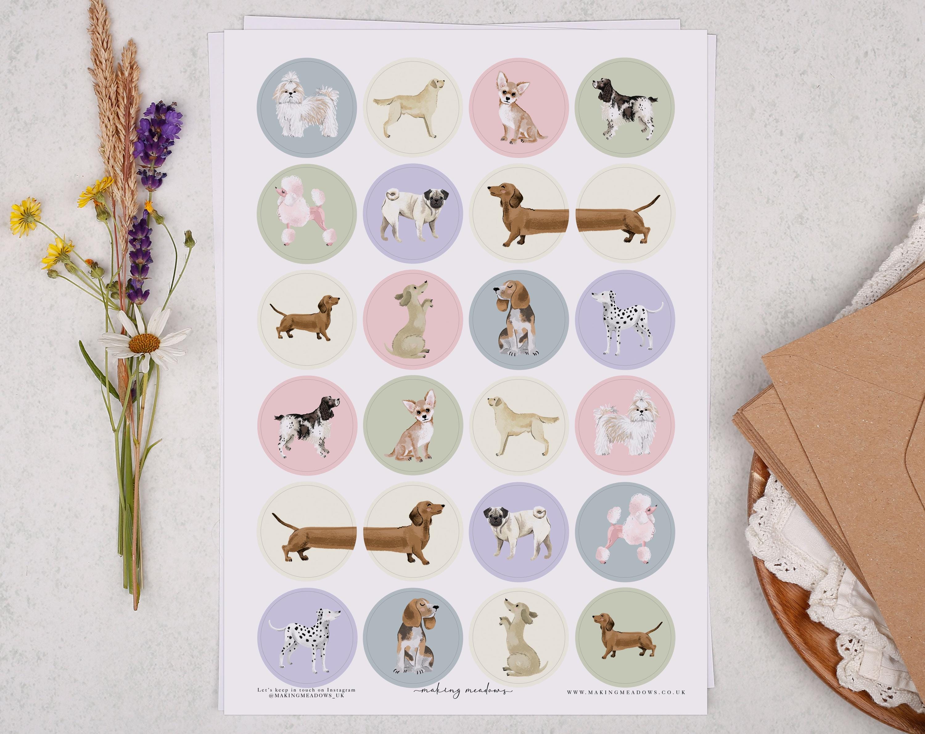 Dog Sticker Sheet - Stationery for Envelope Seals, Letter Writing or ...