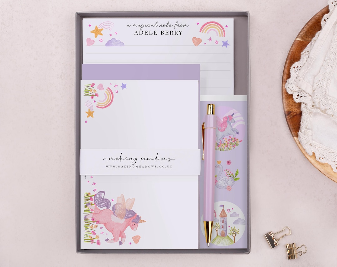 Children's Stationery Set Box With Personalised Letter Writing Paper in